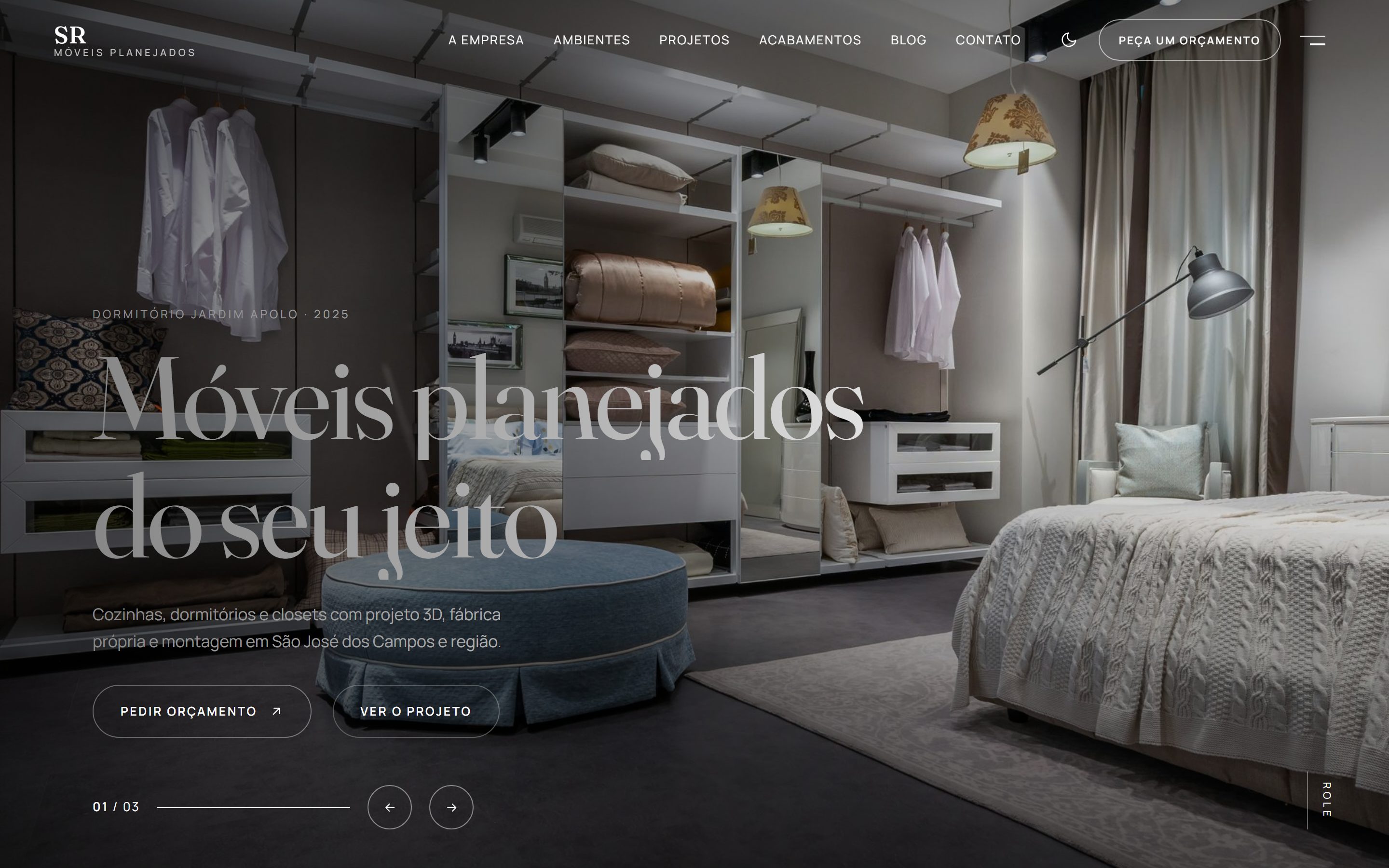 Site para móveis planejados com orçamento on-line, blog e gestão
