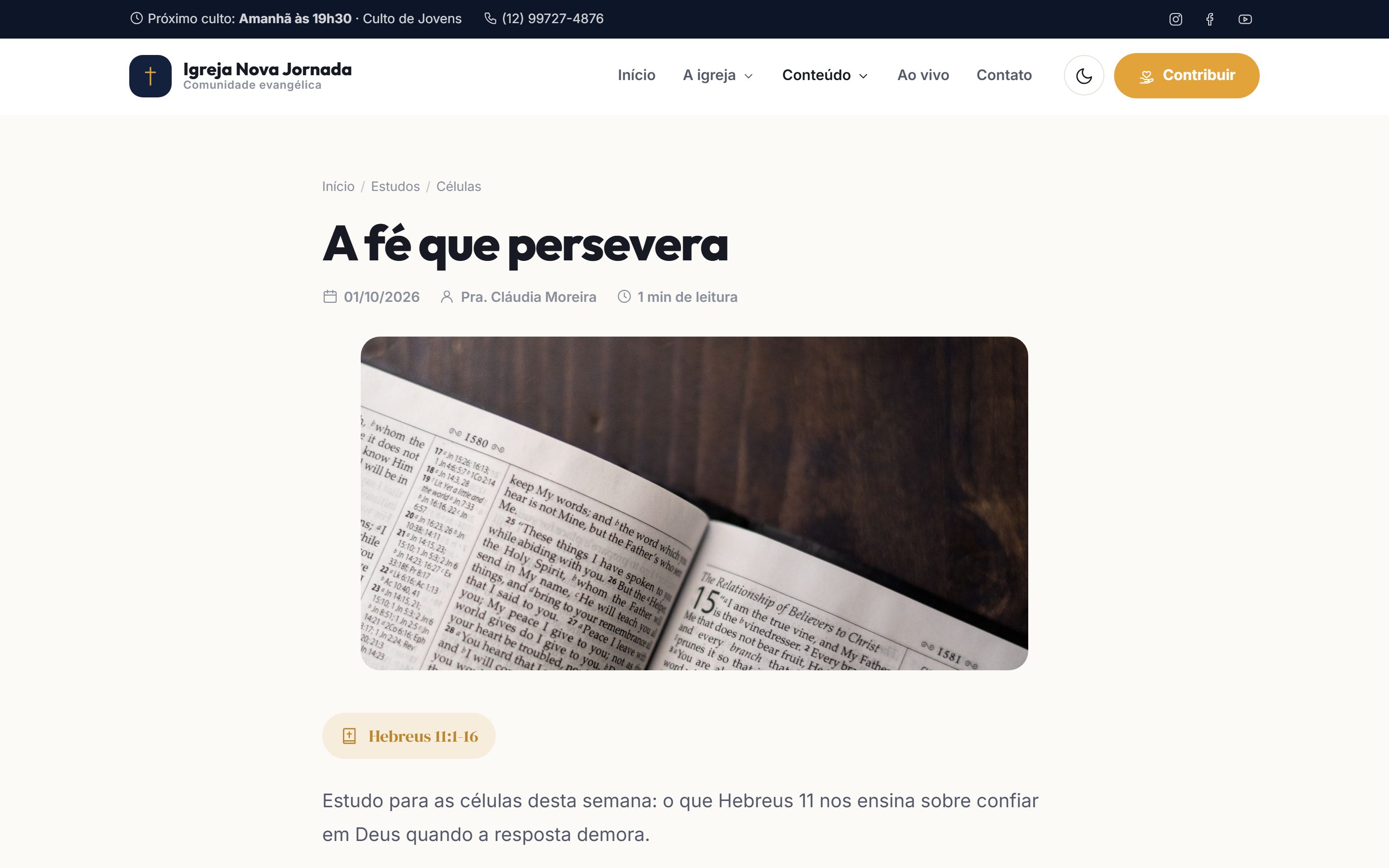 Estudo com passagem bíblica, para ler no celular ou baixar