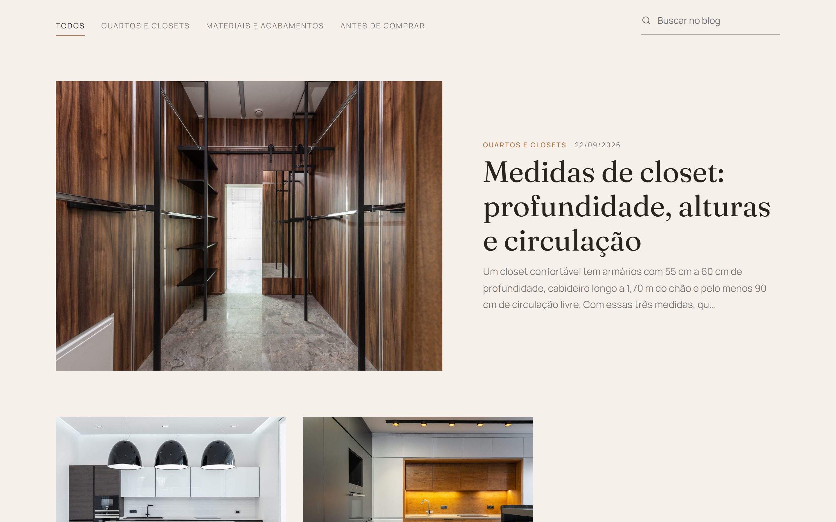 Blog com artigos por categoria