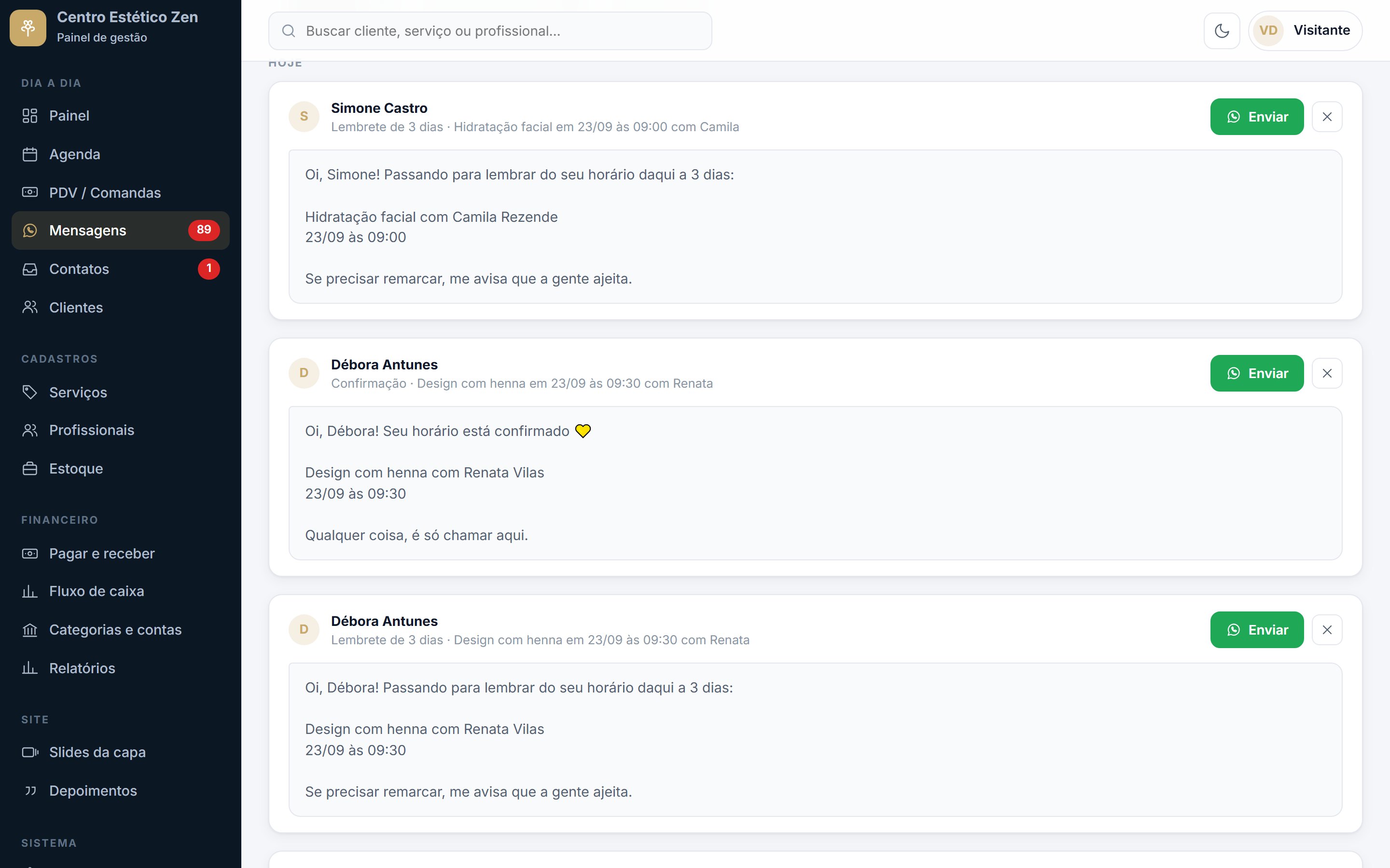 Fila de WhatsApp: o sistema escreve, você envia